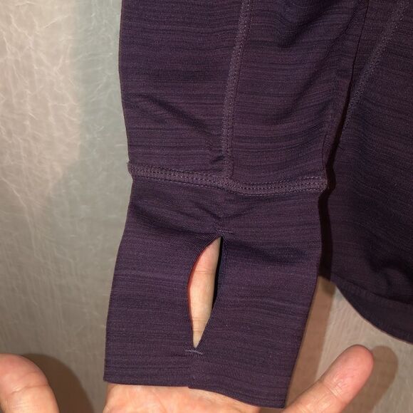 ATHLETA M Purple Heathered Full Zip Athletic Hooded Jacket with Pockets - Picture 5 of 13